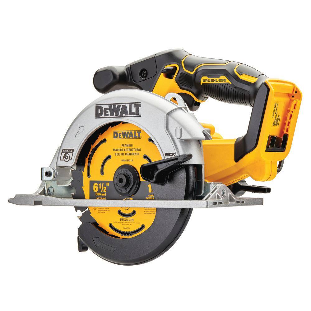 DEWALT DCS565BWDCS382B 20V MAX Cordless Brushless 6-1/2 in. Circular Saw and 20V MAX XR Cordless Brushless Reciprocating Saw (Tools-Only)