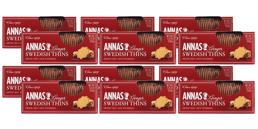 Annas Thins – Ginger Pepparkakor – 5.25 Ounce (Pack of 12)