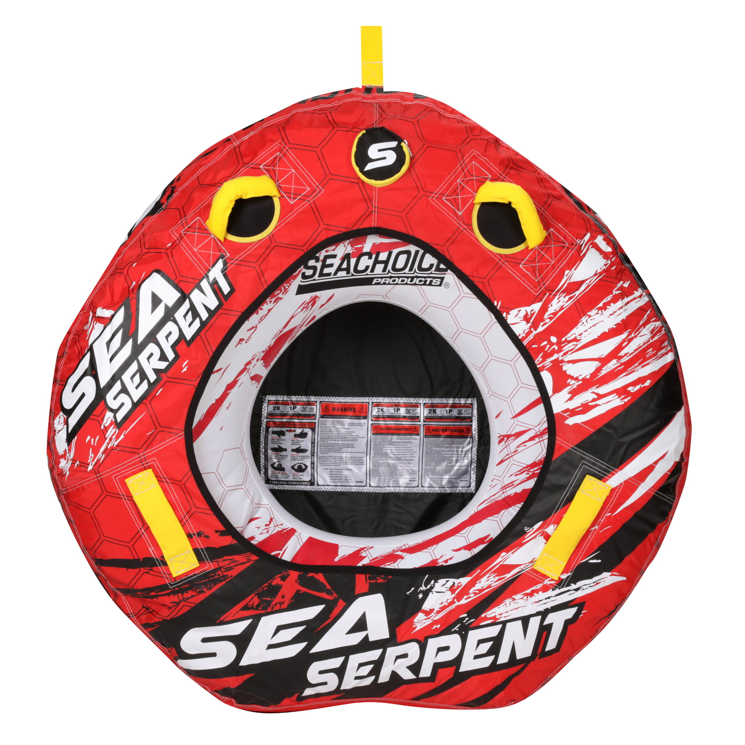Seachoice Sea Serpent Towable Tube. Open Top Boat Tube w/ Reinforced Towing System. 1 Person. 50 In. X 48 In.