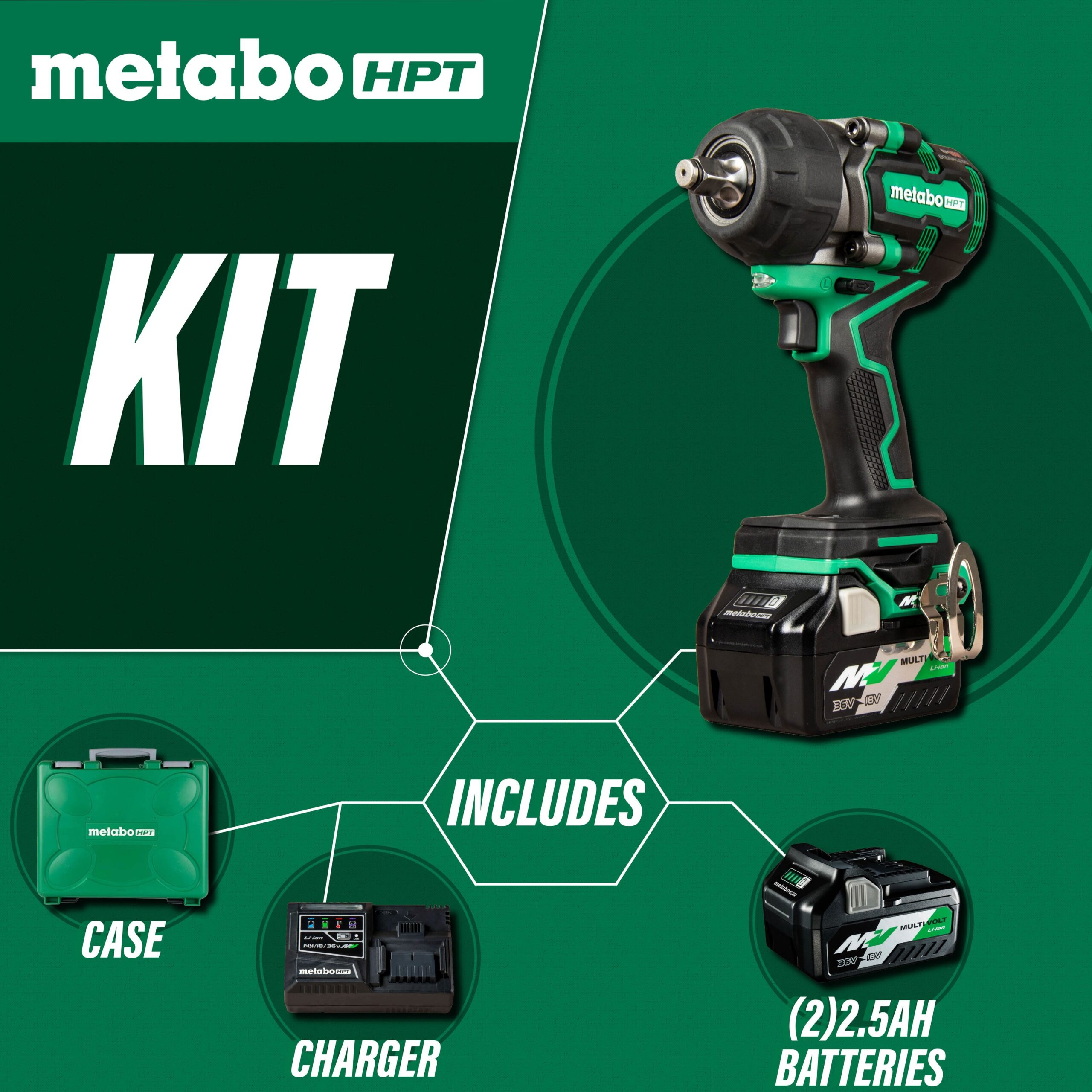 Metabo HPT 36V MultiVolt 1/2 Inch Mid-Torque Impact Wrench