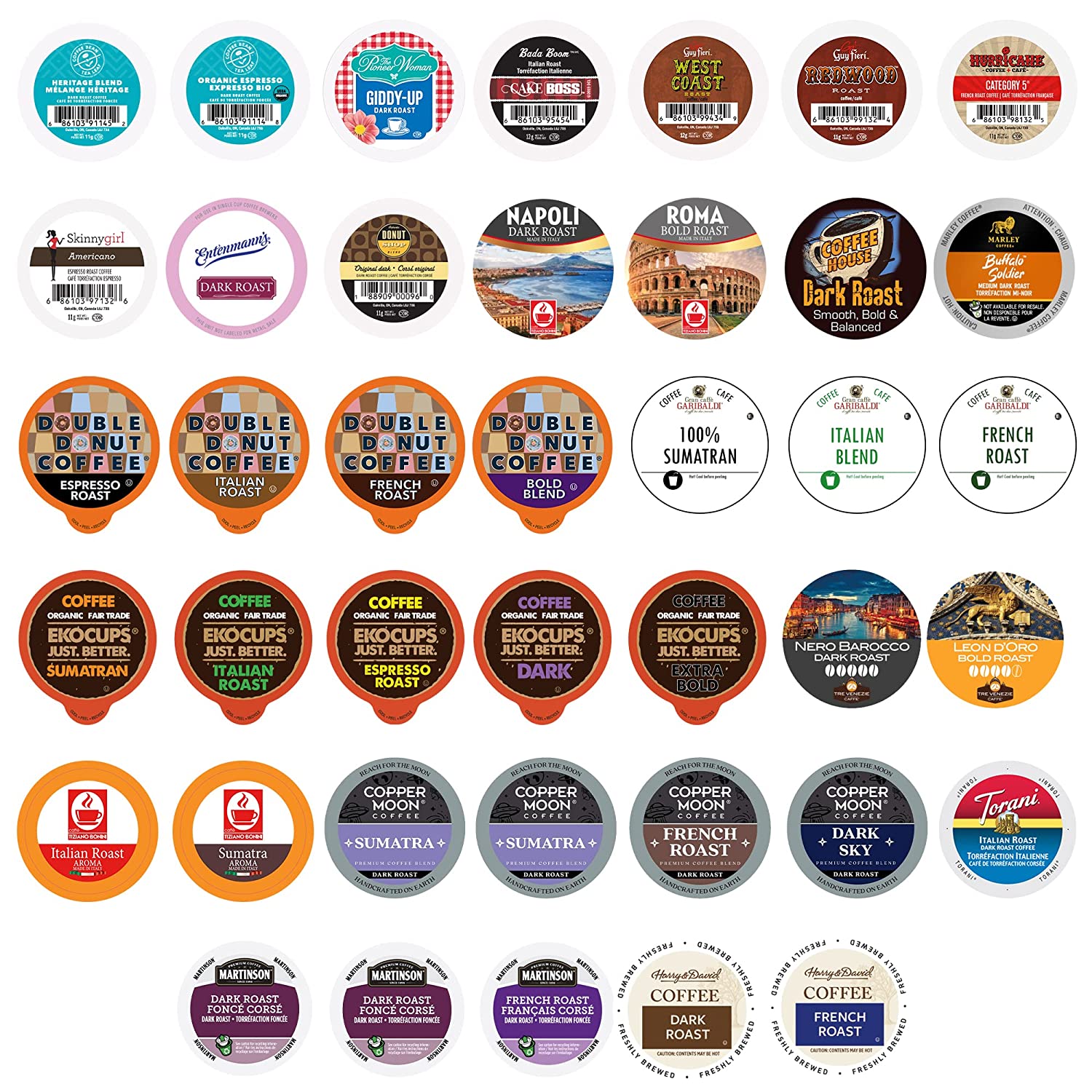Perfect Samplers Dark Roast Coffee Pod Variety Pack. Keurig K Cups. 40 Count