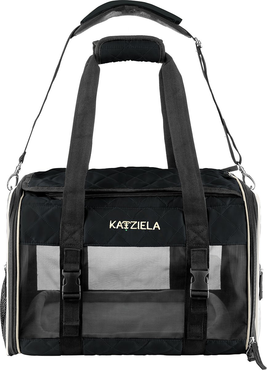Katziela Quilted Companion Cat & Dog Carrier – Black