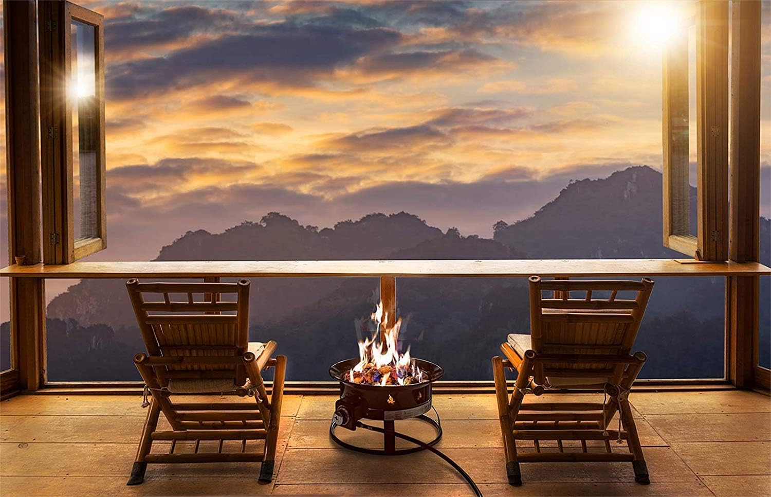 Outland Living Firebowl 893 Deluxe Outdoor Portable Propane Gas Fire Pit with Cover & Carry Kit. 19-Inch Diameter 58.000 BTU. Black