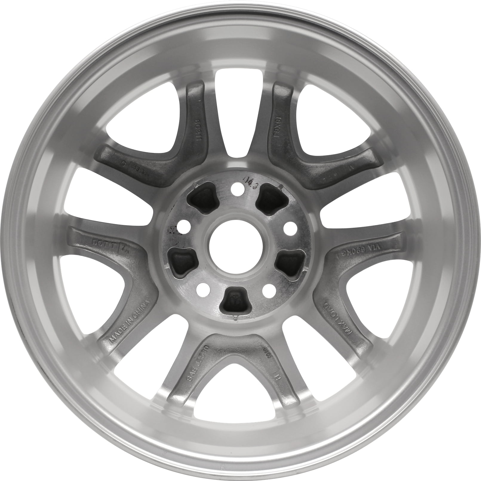 New Aluminum Alloy Wheel Rim 16 Inch Fits 2009-2012 Hyundai Elantra 16X6 5 on 114.3 - 4.5 Inches 10 Spoke