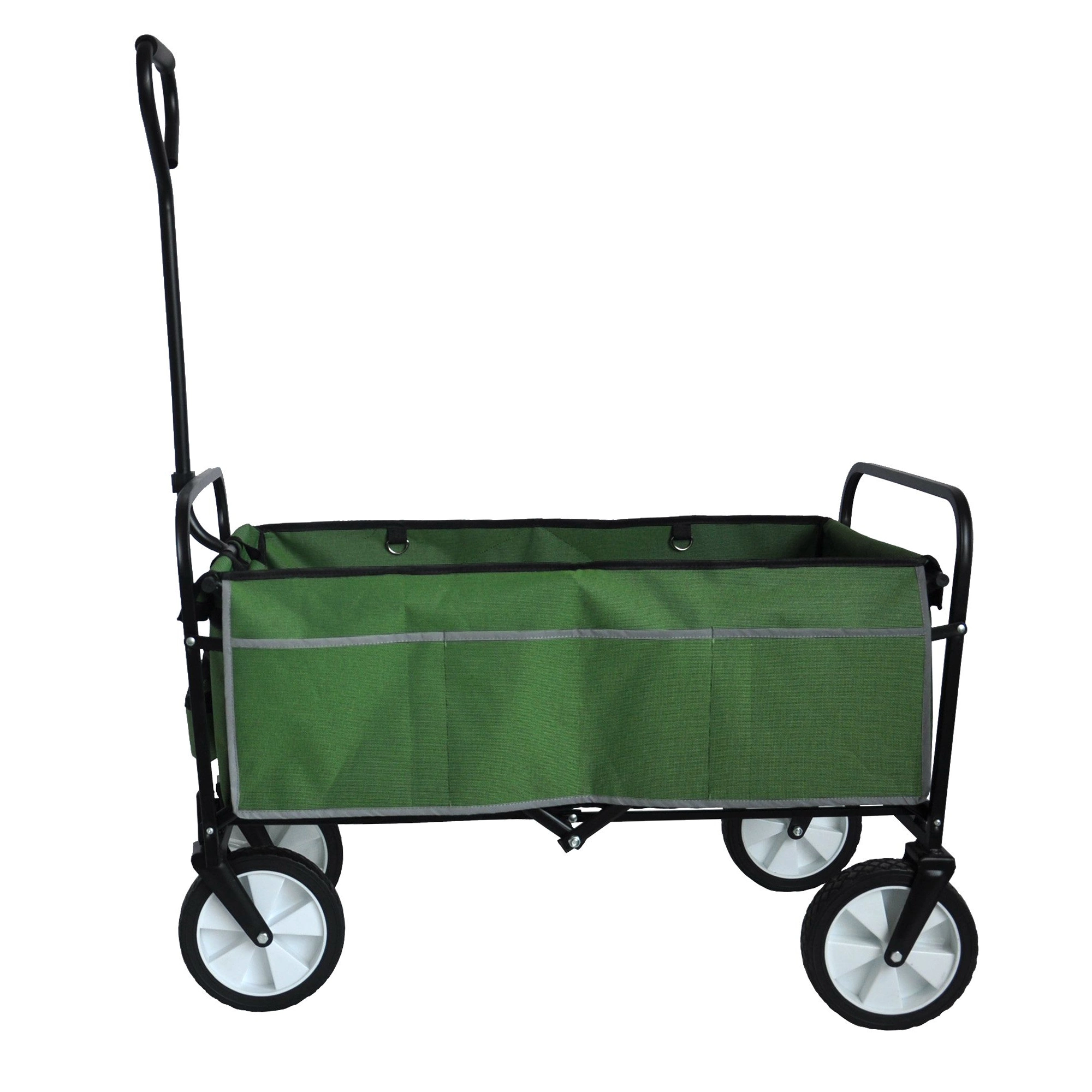 Folding Wagon Garden Shopping Beach Cart (Green) 40.5″L X 21.26″ D X 46.46″H