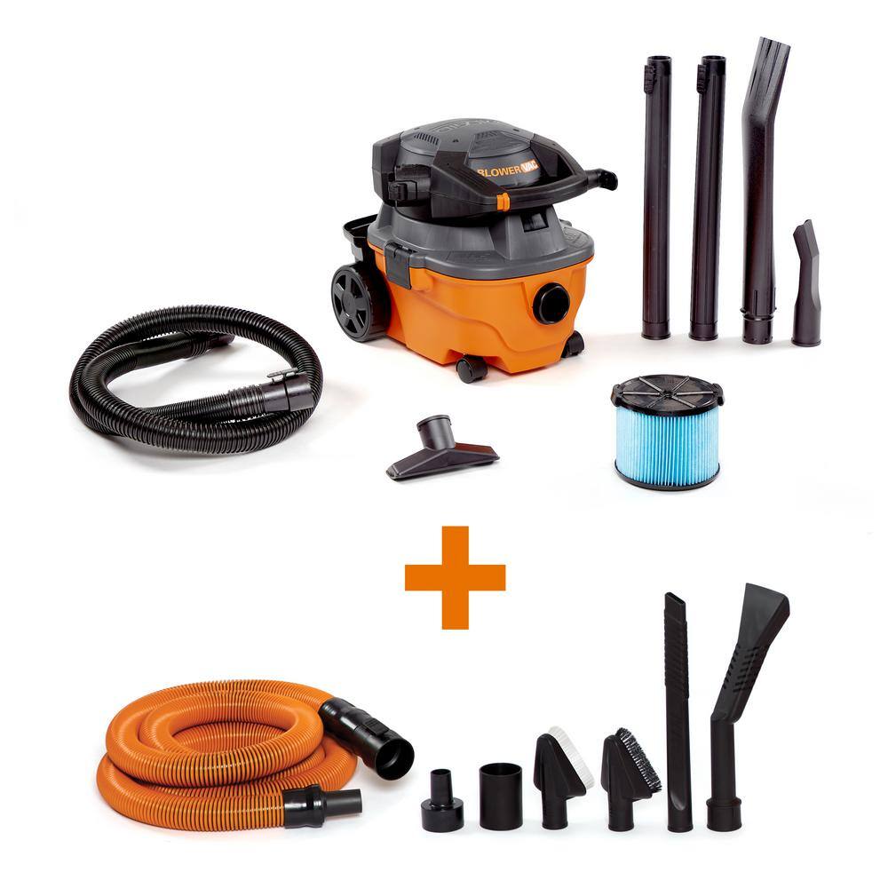 RIDGID  4 Gal. 6.0 Peak HP Wet/Dry Shop Vacuum with Detachable Blower. Fine Dust Filter. Hose. Accessories and Car Cleaning Kit