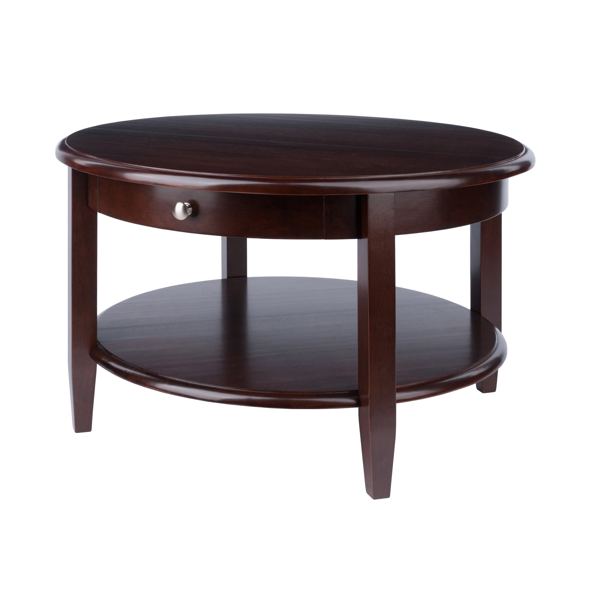 Winsome Wood Concord Round Coffee Table. Walnut Finish
