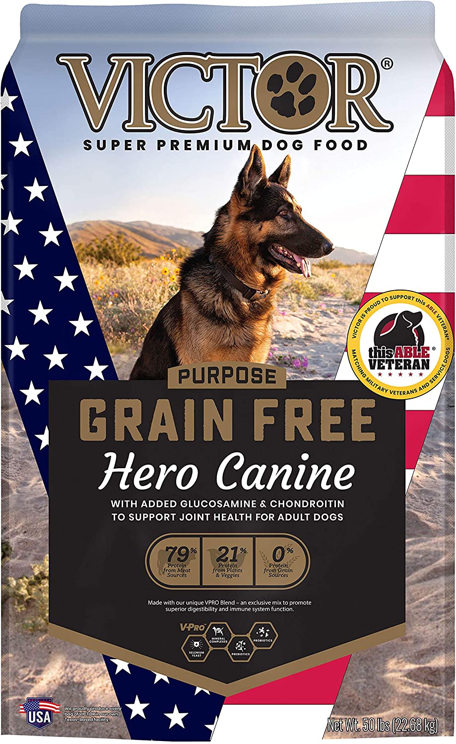 VICTOR Purpose Hero Grain-Free Dry Dog Food 50 Pound (Pack of 1)