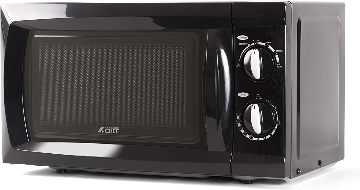 Commercial Chef Countertop Microwave Oven. 0.6 Cu. Ft. Black
