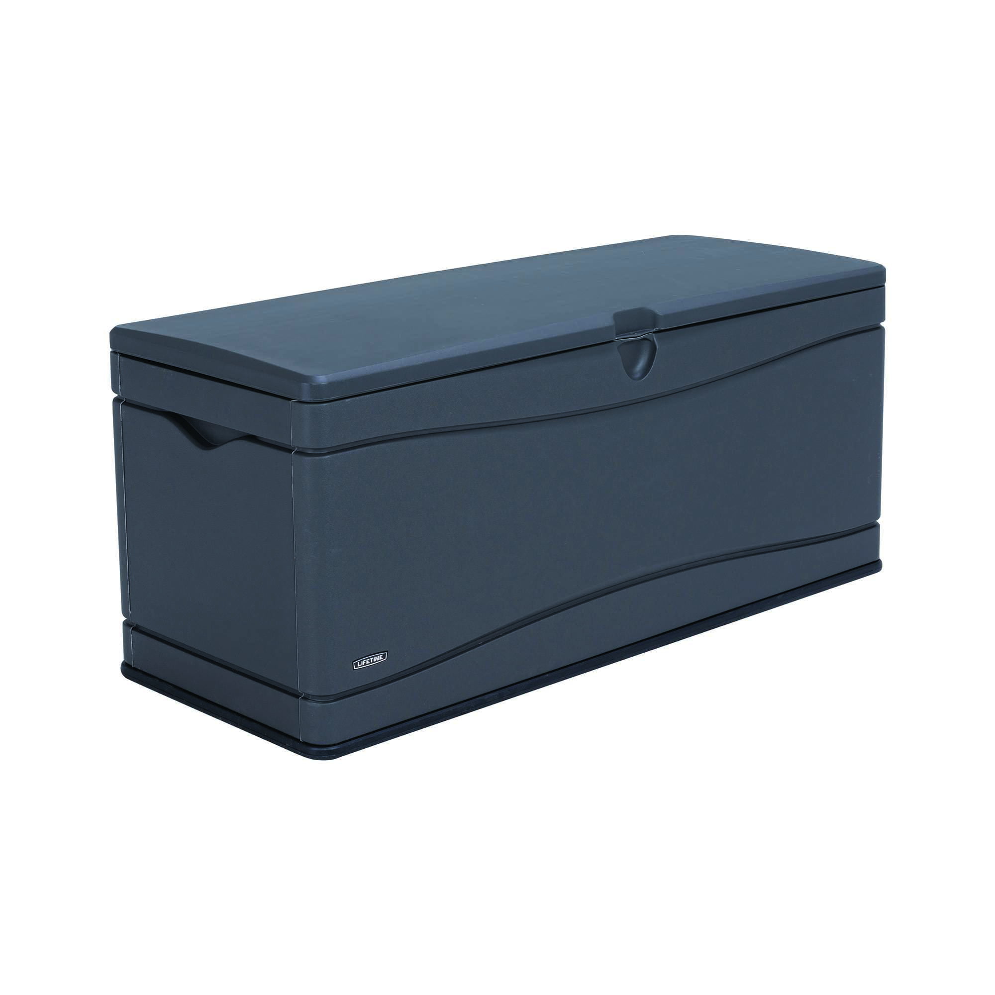 Lifetime Heavy-Duty 130 Gallon Plastic Deck Box. Gray