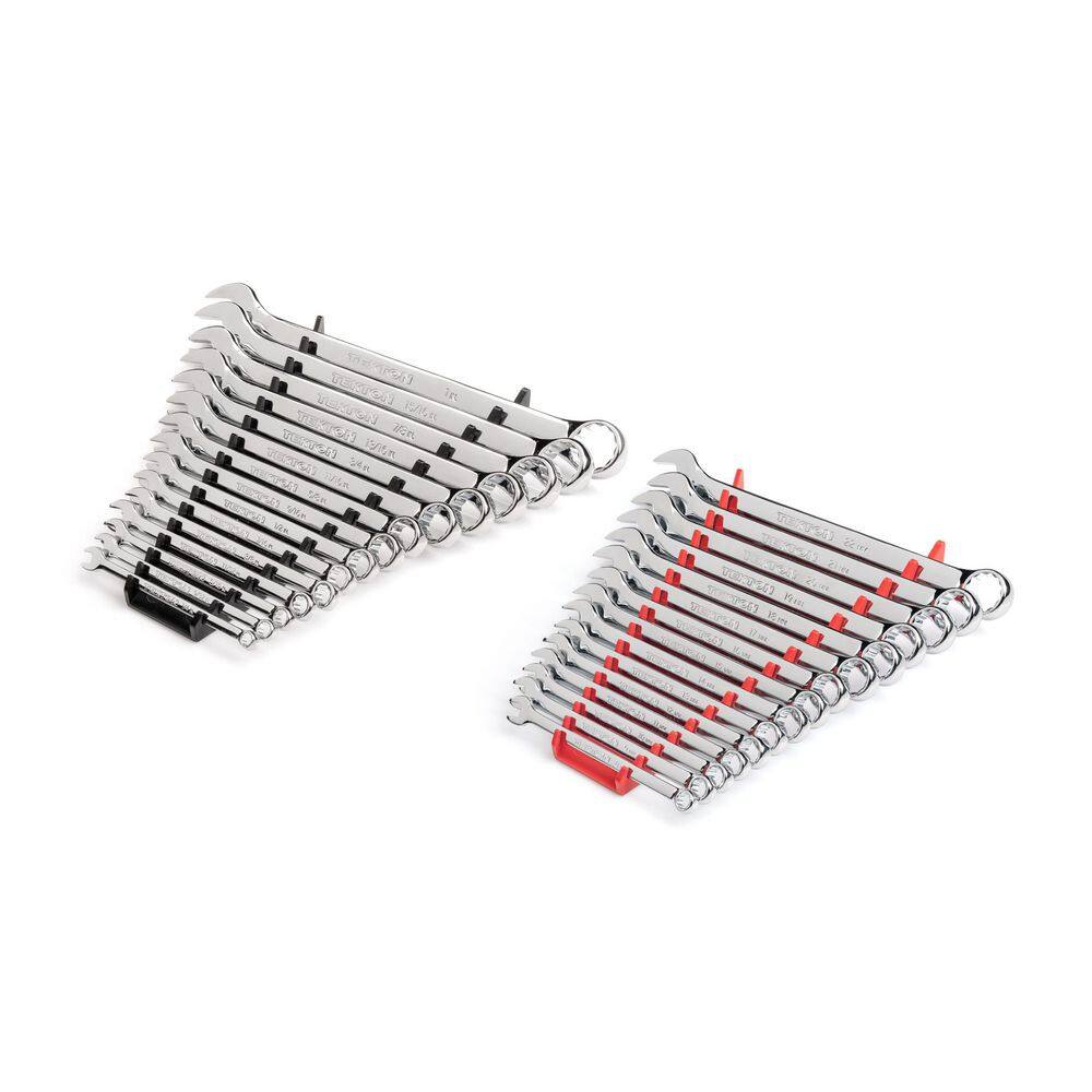 TEKTON WCB92303 Combination Wrench Set. 30-Piece (1/4-1 in.. 8-22 mm) - Rack