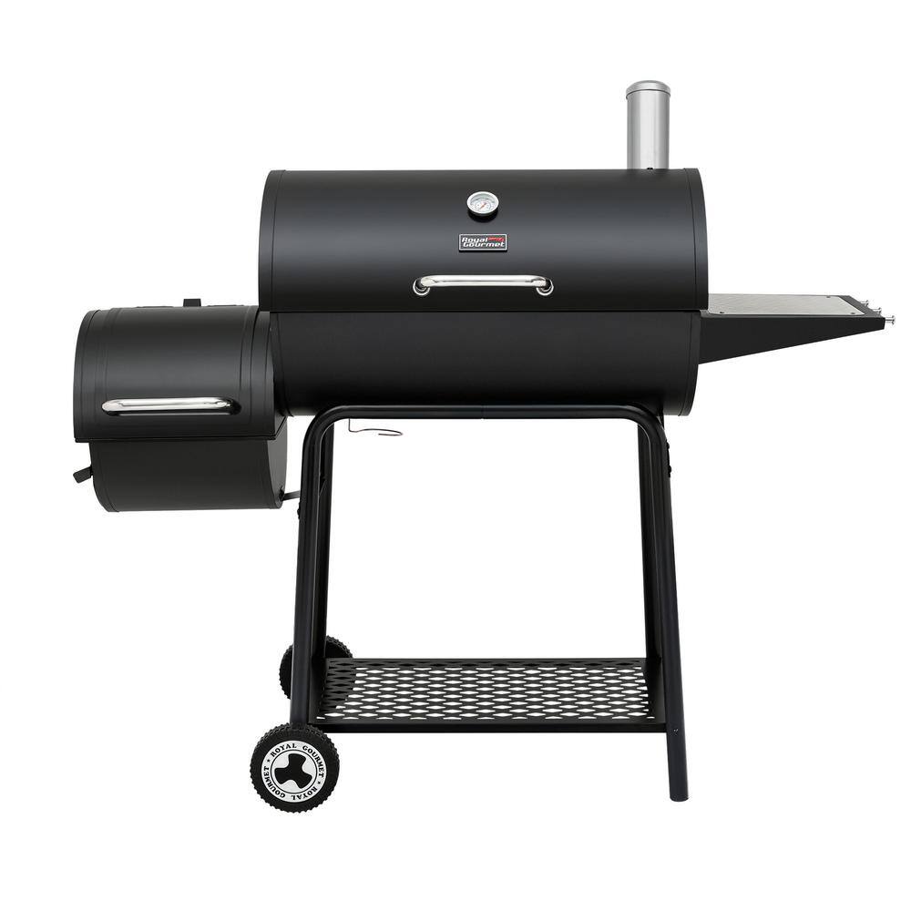 Royal Gourmet CC1830M Barrel Charcoal Grill 30 in Black. with Offset Smoker for Patio and Parties. Outdoor Backyard