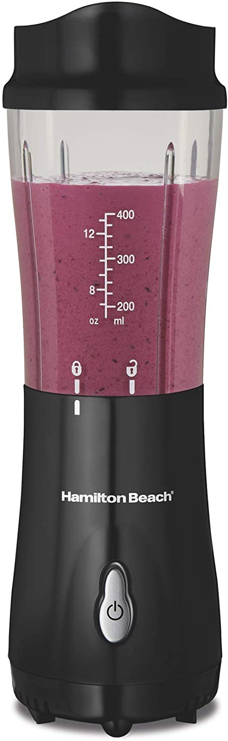Hamilton Beach Personal Smoothie Blender With 14 Oz Travel Cup And Lid. Blue 51132