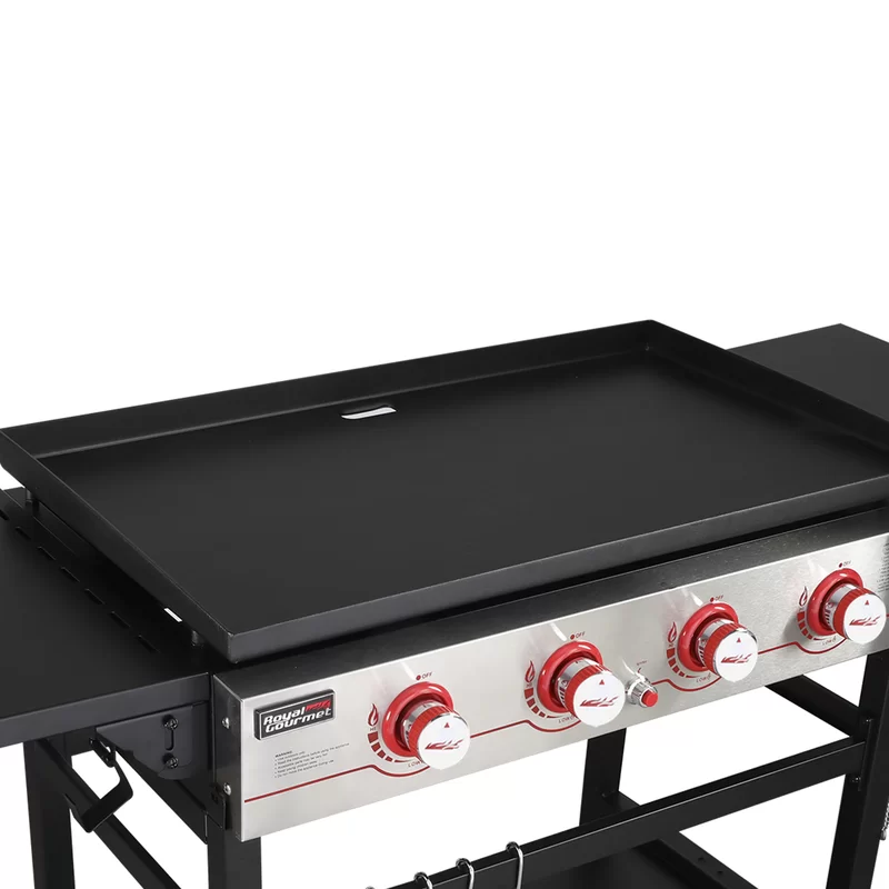 Royal Gourmet GB4000C 36-Inch Flat Top Gas Griddle with Protected Cover. 4-Burner Propane Grill. Black