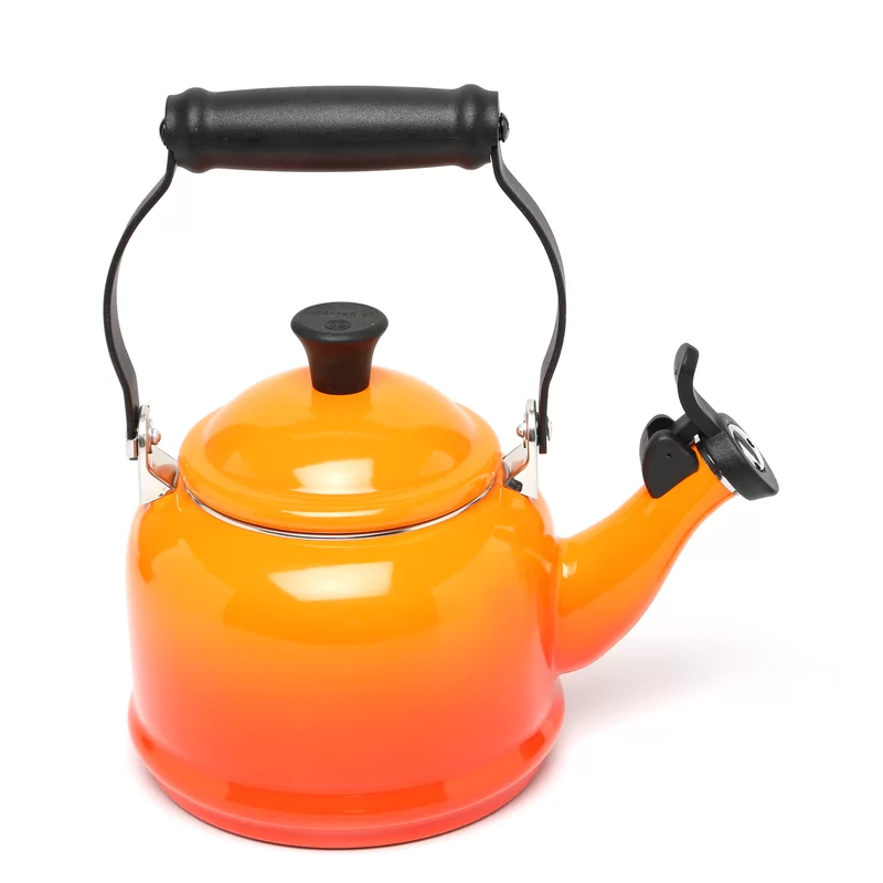 Le Creuset Q9401-2 Enamel On Steel Demi Tea Kettle. 1.25 qt.. Flame