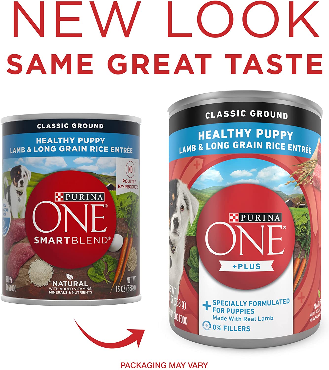 Purina ONE Natural Pate Wet Puppy Food. SmartBlend Healthy Puppy Lamb & Long Grain Rice Entree - (12) 13 oz. Cans