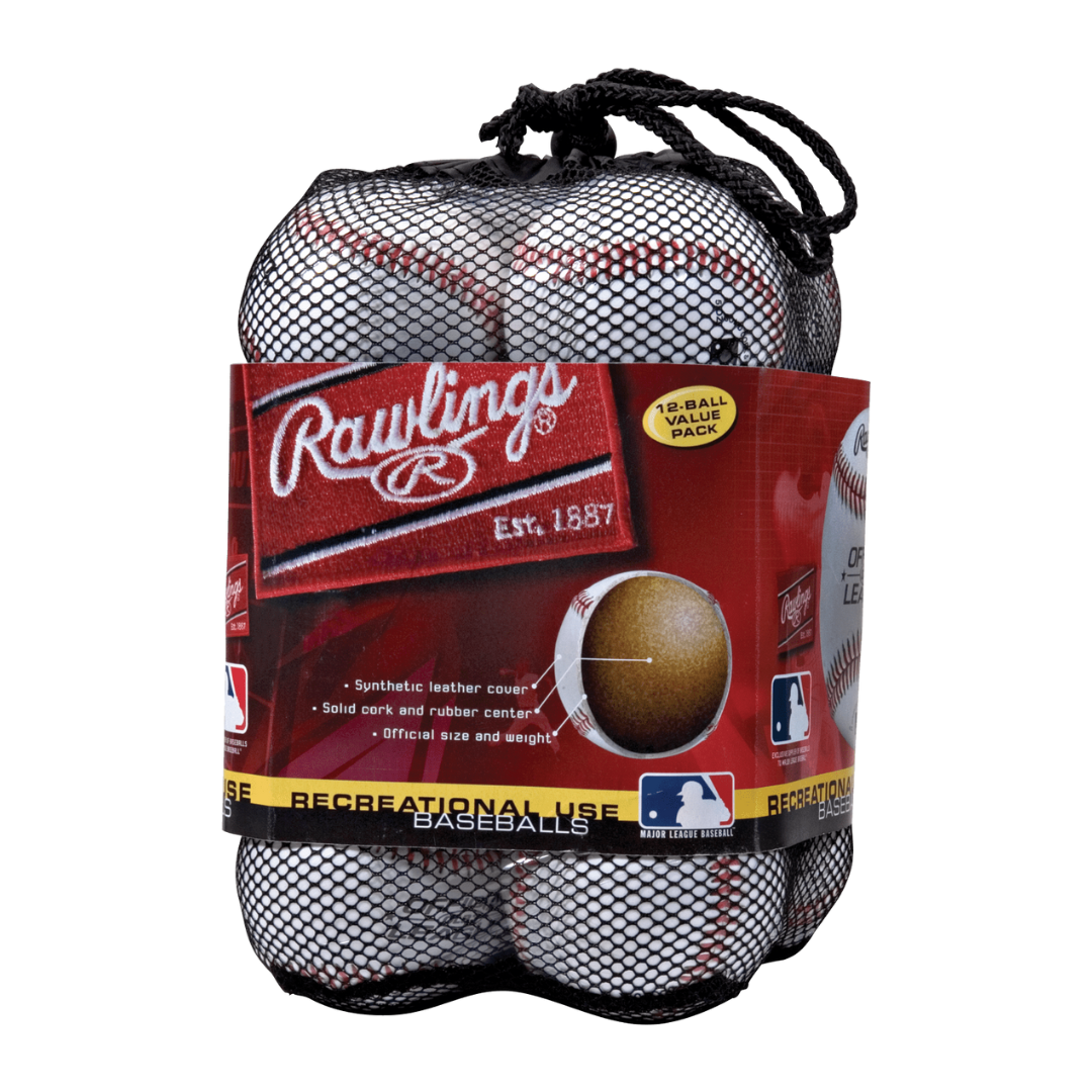 Rawlings 8U Official League OLB3 Practice Youth Baseballs in Mesh Bag. 12 Pieces