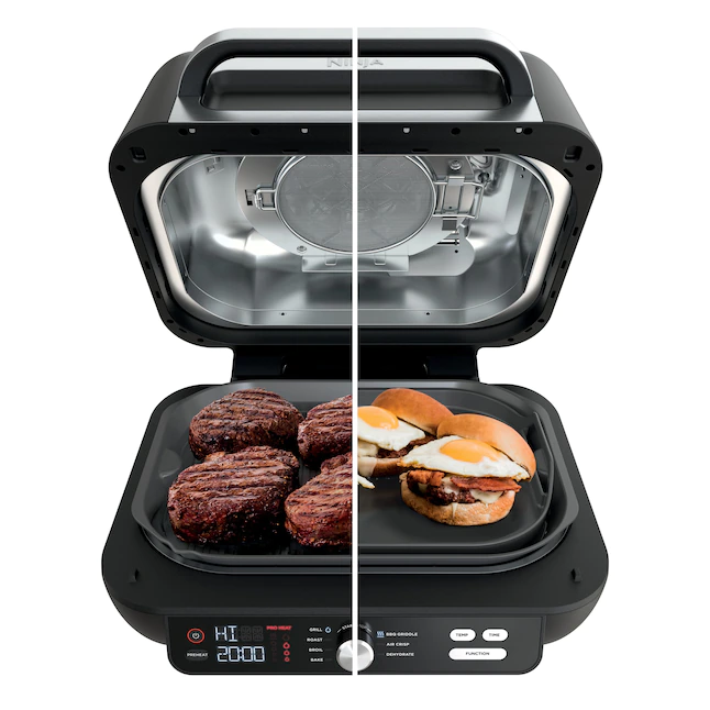 Ninja IG601 Foodi XL Pro 7-in-1 Indoor Grill 15.7-in L x 17.4-in W Non-stick Residential. Black. 4 Quarts