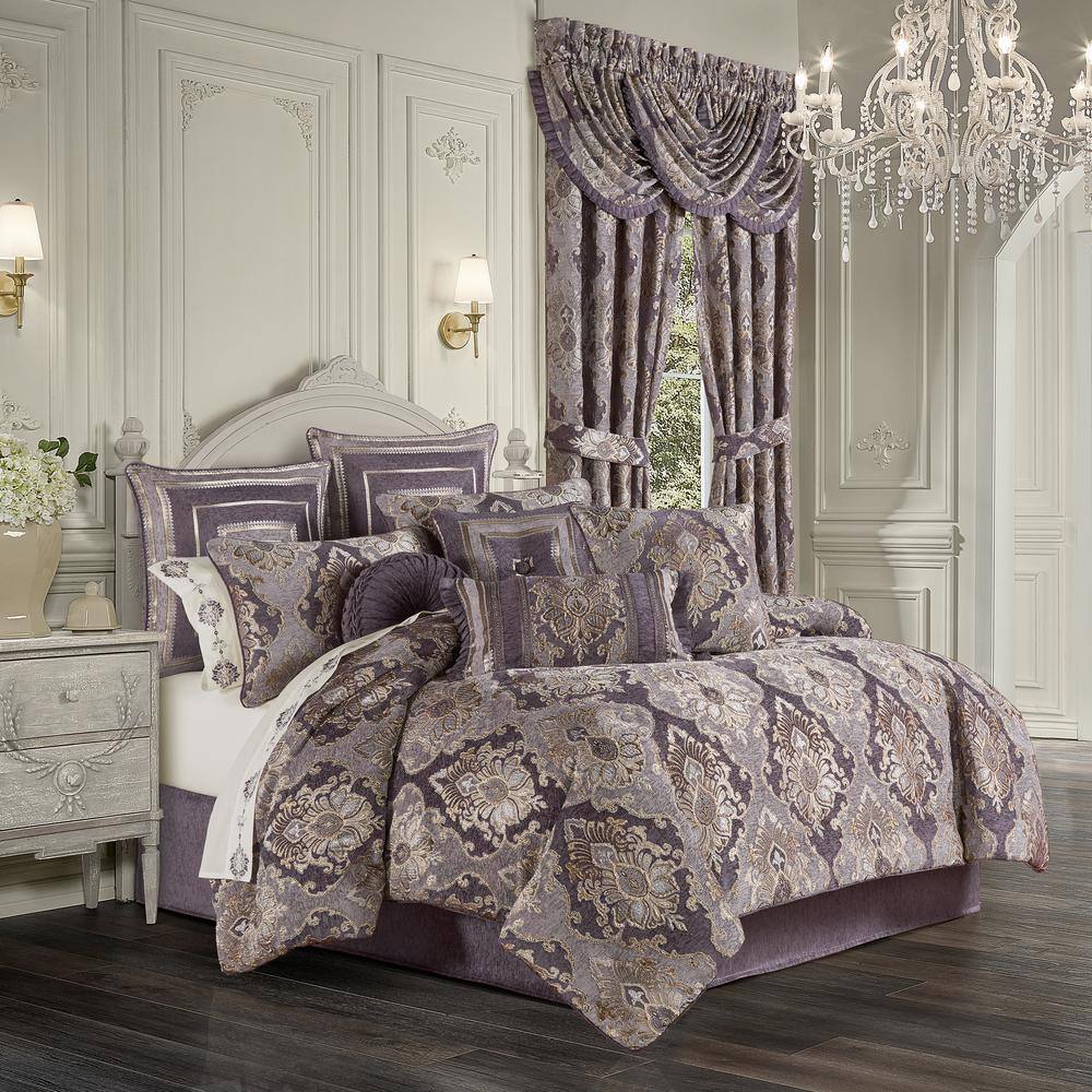 Unbranded  Dominique Lavender Polyester King 4-Piece Comforter Set