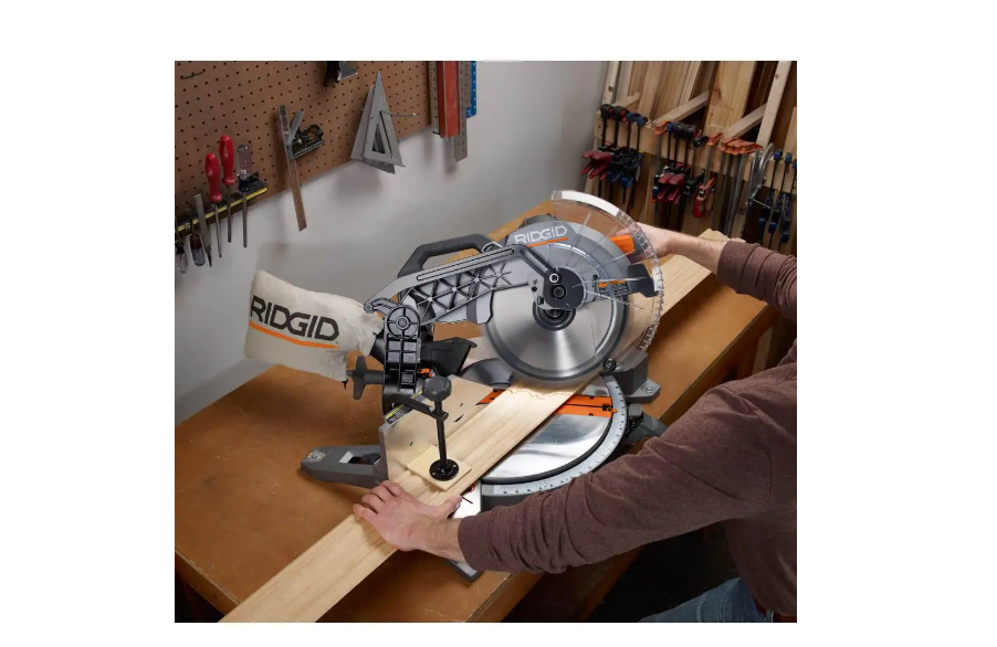 RIDGID Miter Saw R4123 15 Amp Corded 12 in. Dual Bevel with LED