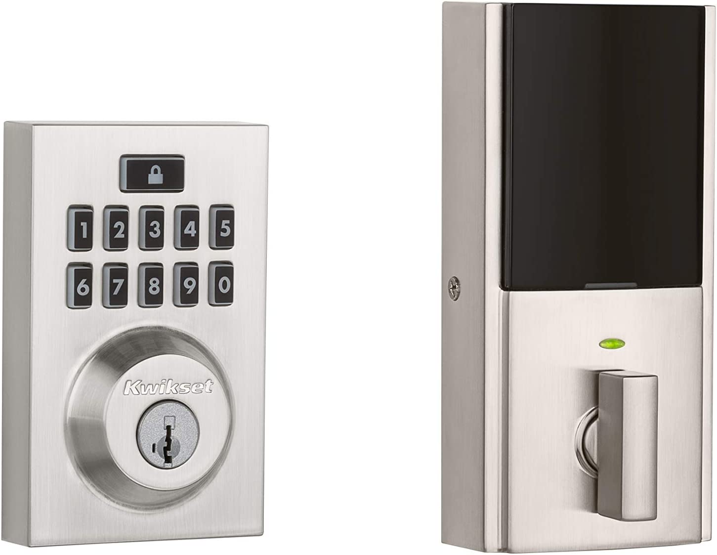 Kwikset  SmartCode 913 Satin Nickel Single Cylinder Electronic Deadbolt Lighted Keypad