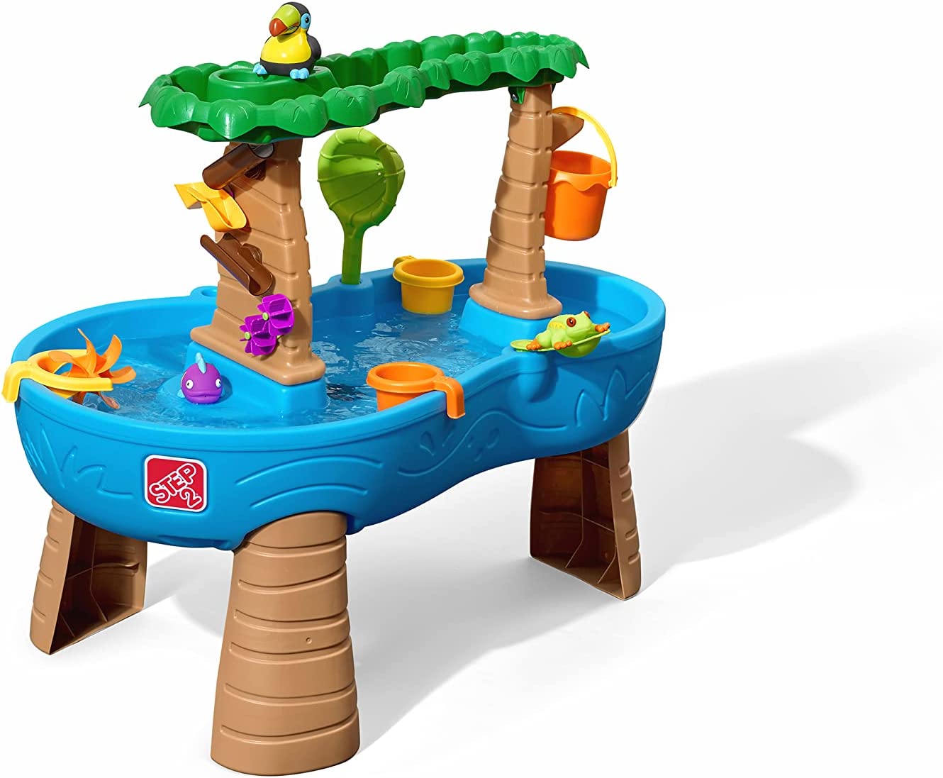 Step2 Tropical Rainforest Water Table | Colorful Kids Water Play Table with 13-Pc Accessory Set. Blue & Green
