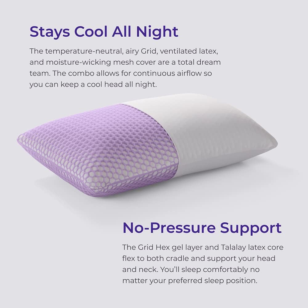 Purple Harmony Pillow | The Greatest Pillow Ever Invented. Hex Grid. No Pressure Support. Stays Cool. Good Housekeeping Award Winning Pillow (Tall)