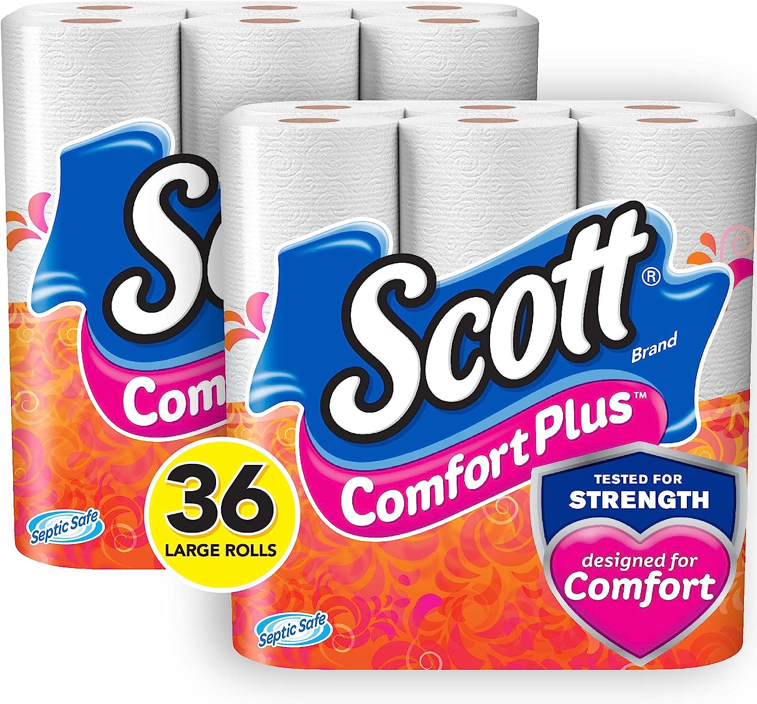Scott ComfortPlus Toilet Paper. Large Roll. 18 Rolls (Pack of 2). 36 Total Rolls