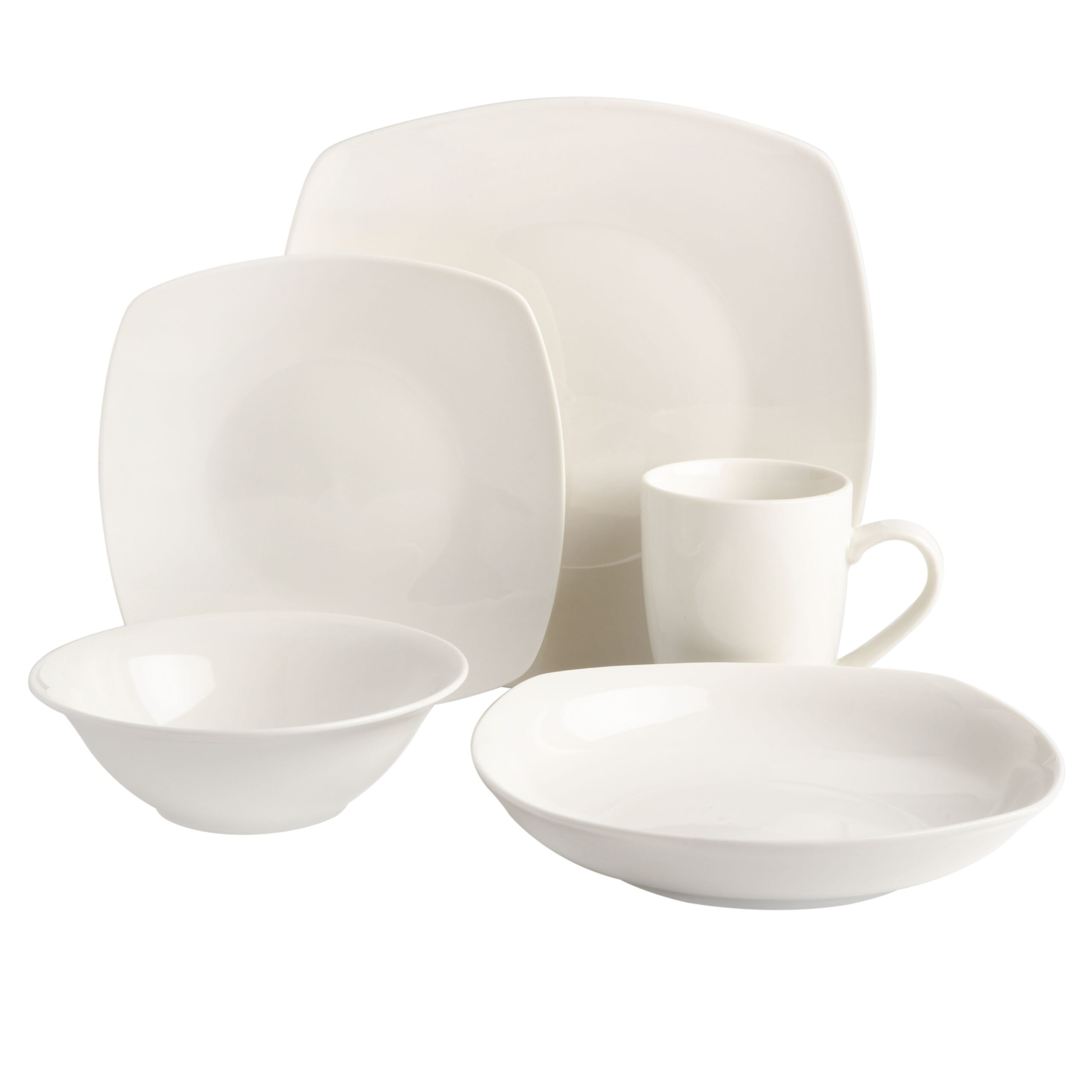 Gibson Home Liberty Hill 30-Piece Dinnerware Set. White