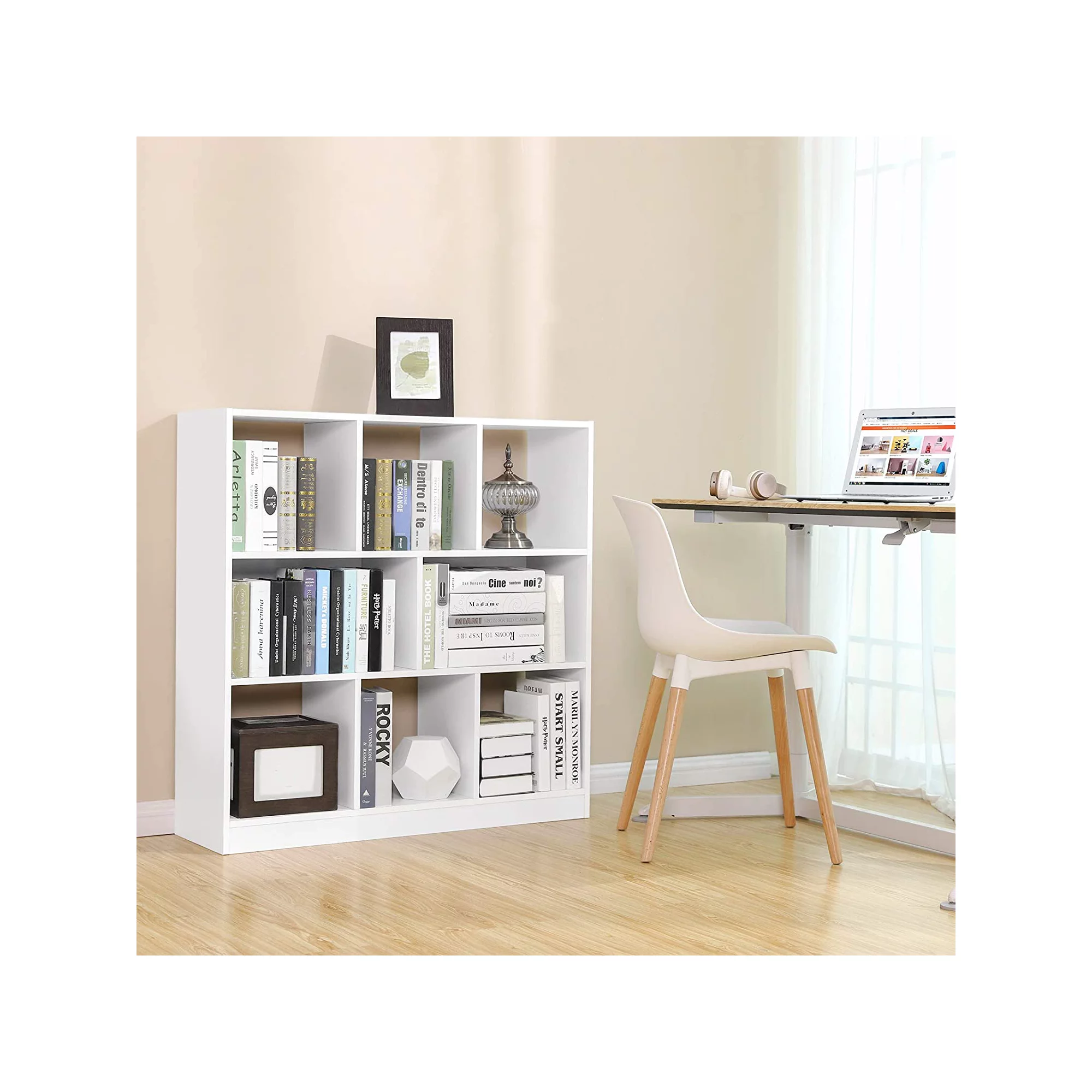 VASAGLE Bookcase. Bookshelf. Cube Organizer. Storage Cabinet. White