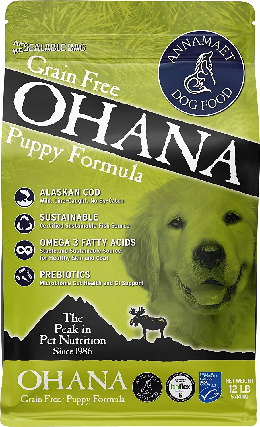 Annamaet Grain-Free Ohana Puppy Formula Dry Dog Food (Line-Caught Cod & Whitefish) 12-lb Bag