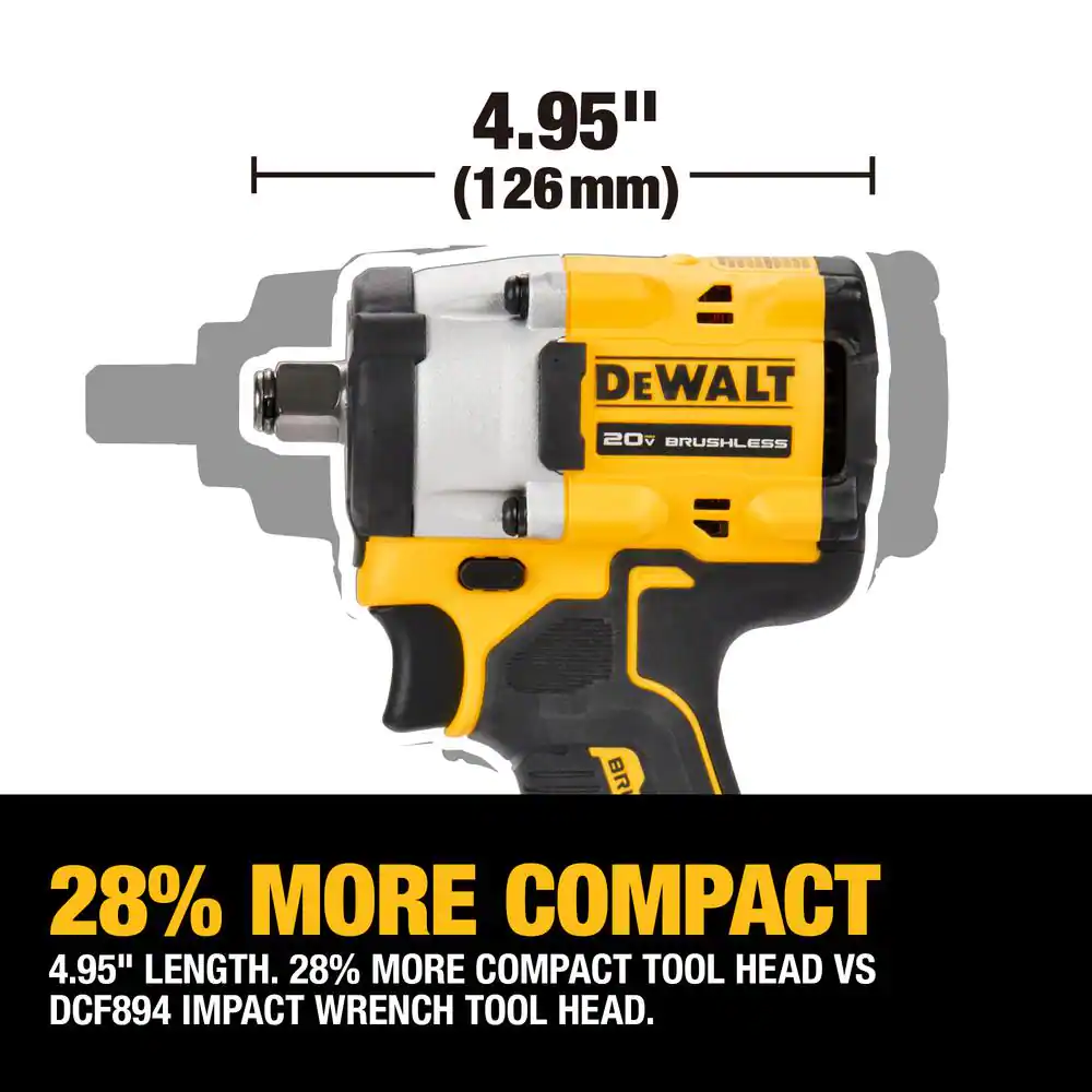 DeWalt Impact Wrenches DCF921B ATOMIC 20-Volt MAX Cordless Brushless 1/2 in. Impact Wrench (Tool-Only)
