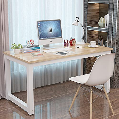 S.Fyronti 63 inch Extra Large Computer Desk Writing Study Table for Home Office. White
