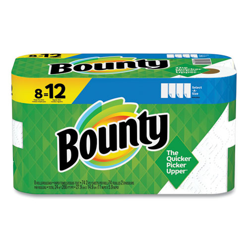 Bounty Kitchen Roll Paper Towels. 2-Ply. White. 5.9 x 11. 74 Sheets/Single Plus Roll. 8 Rolls/Carton | Bundle of 5 Cartons