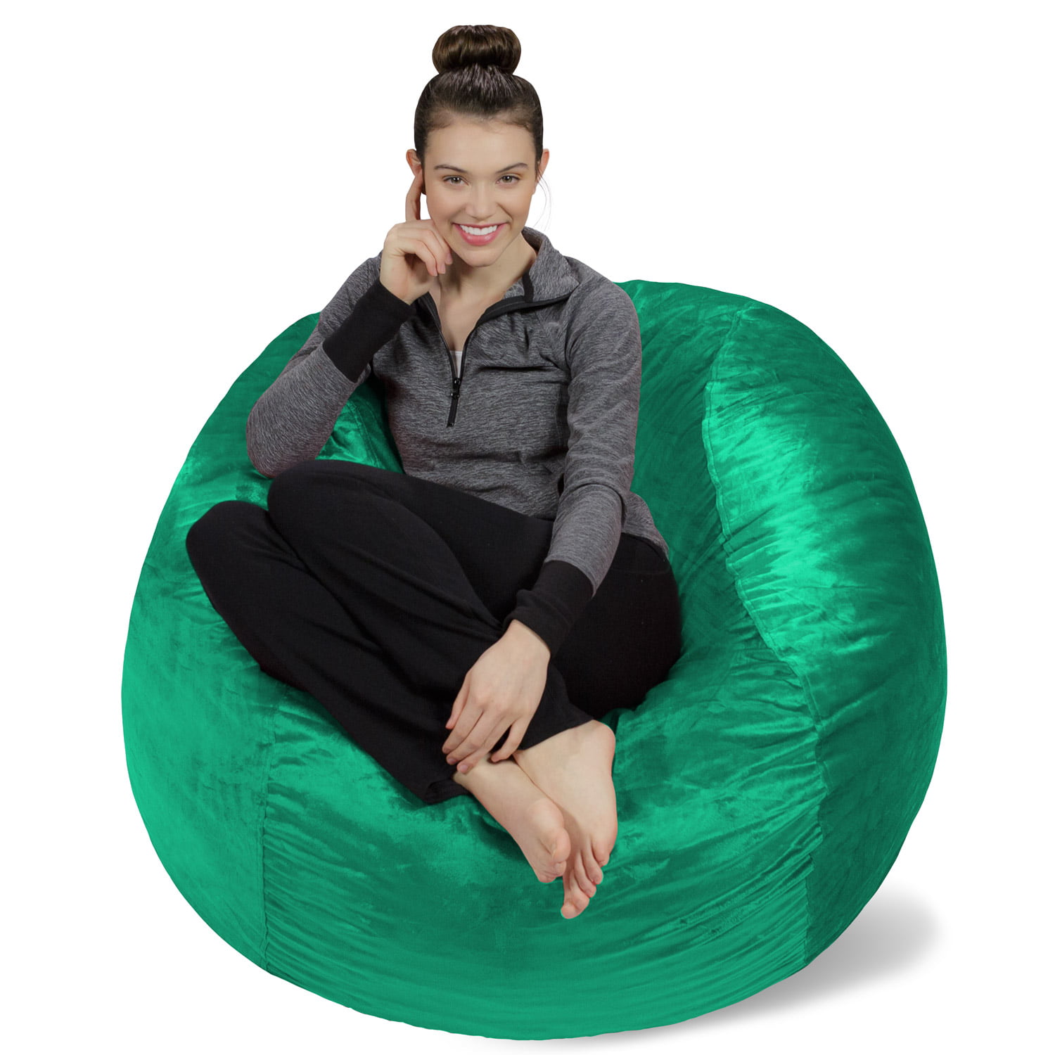 Sofa Sack Bean Bag Chair. Memory Foam Lounger with Microsuede Cover. Kids. Adults. 4 ft. Aqua Marine