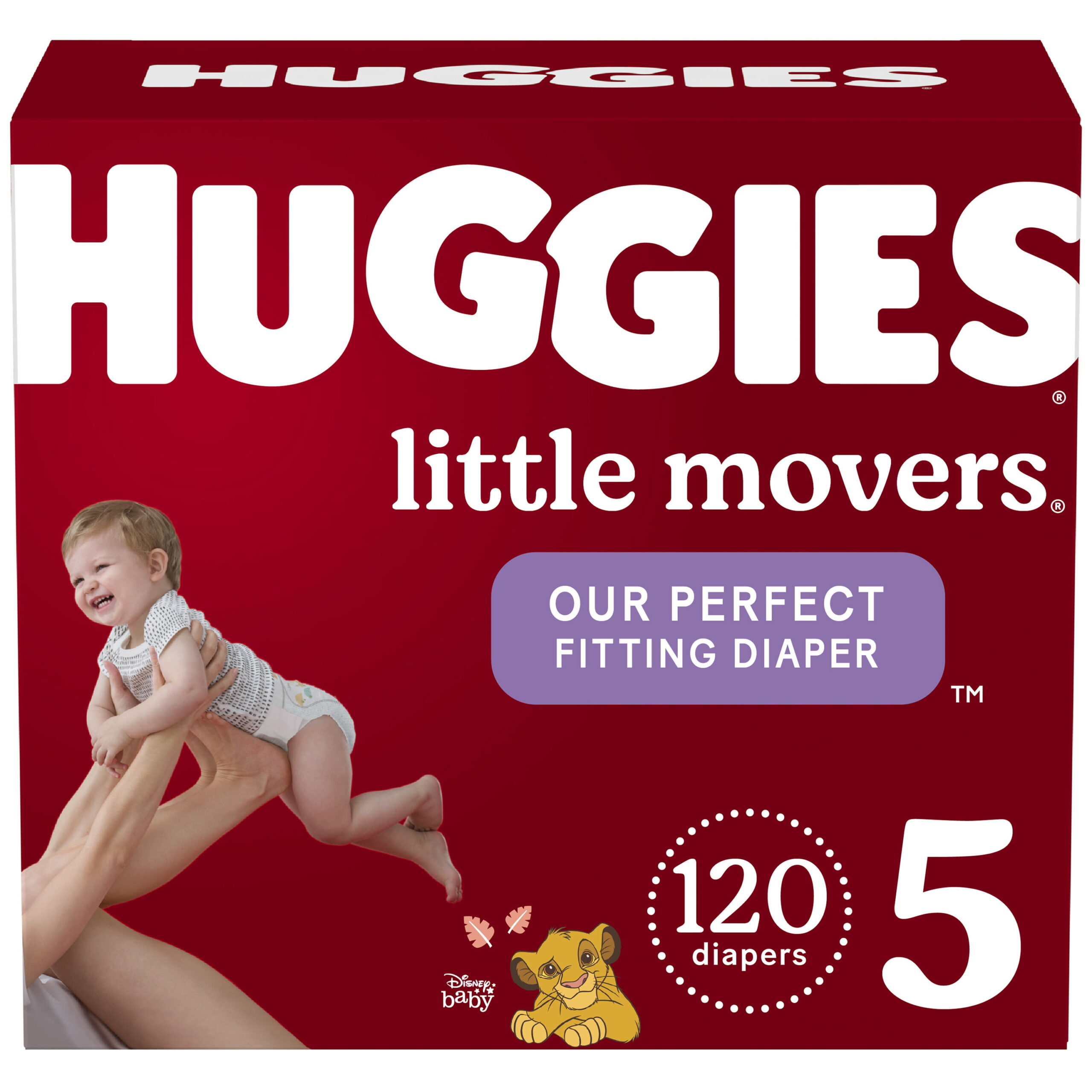 Huggies Little Movers Baby Diapers.120 Count. size 5 (27+ lbs)