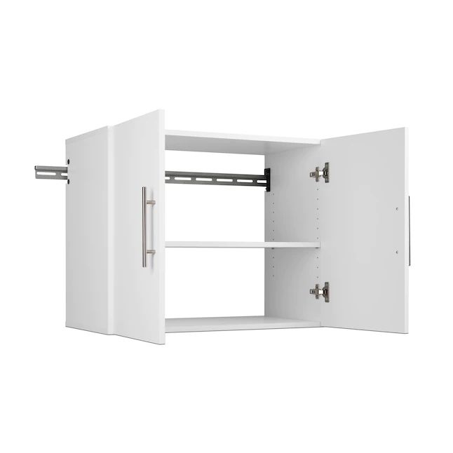 Prepac HangUps 30 in. W x 24 in. H x 16 in. D 1-Shelf Wood Wall Mounted Garage Cabinet in White