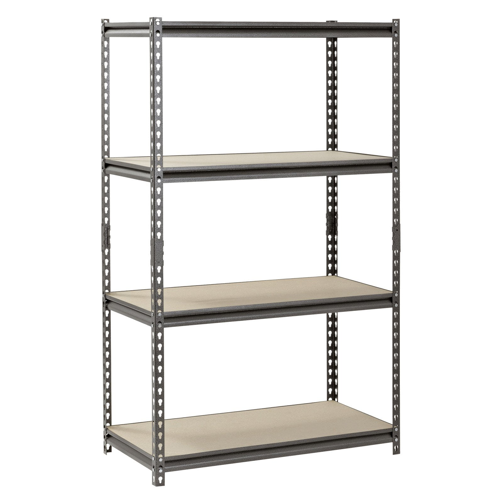 Muscle Rack 36″W x 18″D x 60″H 4-Shelf Steel Freestanding Shelves. Silver-Vein