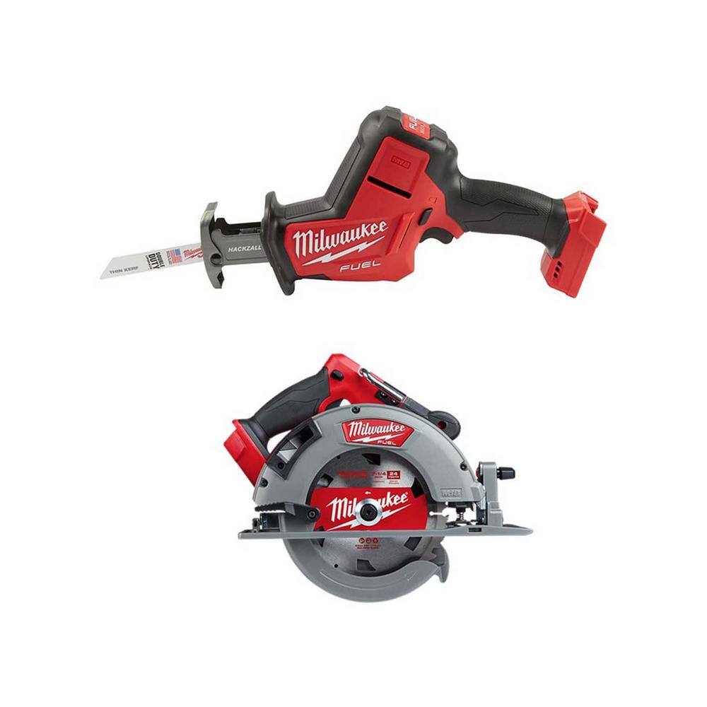 Milwaukee 2719-20-2732-20 M18 FUEL 18V Lithium-Ion Brushless Cordless HACKZALL Reciprocating Saw with 7-1/4 in. Circular Saw