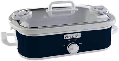 Crock-Pot Small 3.5 Quart Manual Casserole Slow Cooker and Food Warmer. Navy Blue (SCCPCCM350-BL)