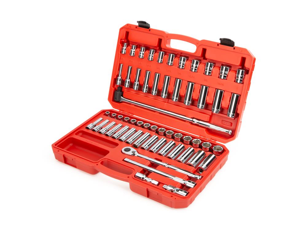 TEKTON 58-Piece Standard (SAE) and Metric 1/2-in Drive 6-point Set Intermediate Socket Set