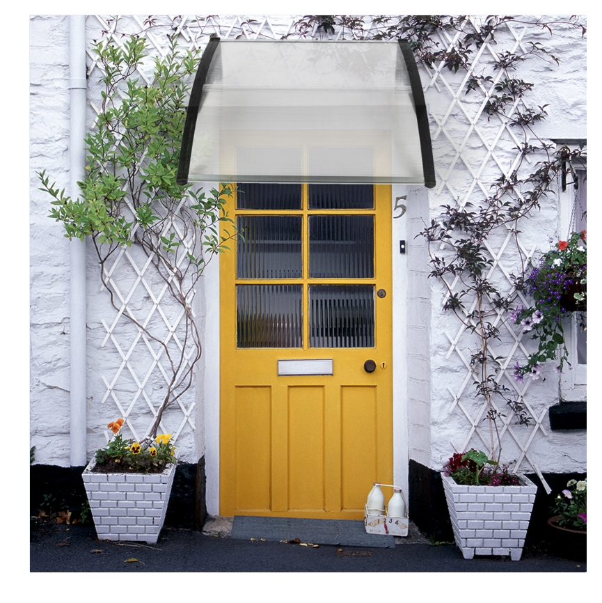 DISCOUNTTODAY  40″x40″ Back Door Canopy Polycarbonate Window Door Awning Outdoor Patio Shelter (Gray)