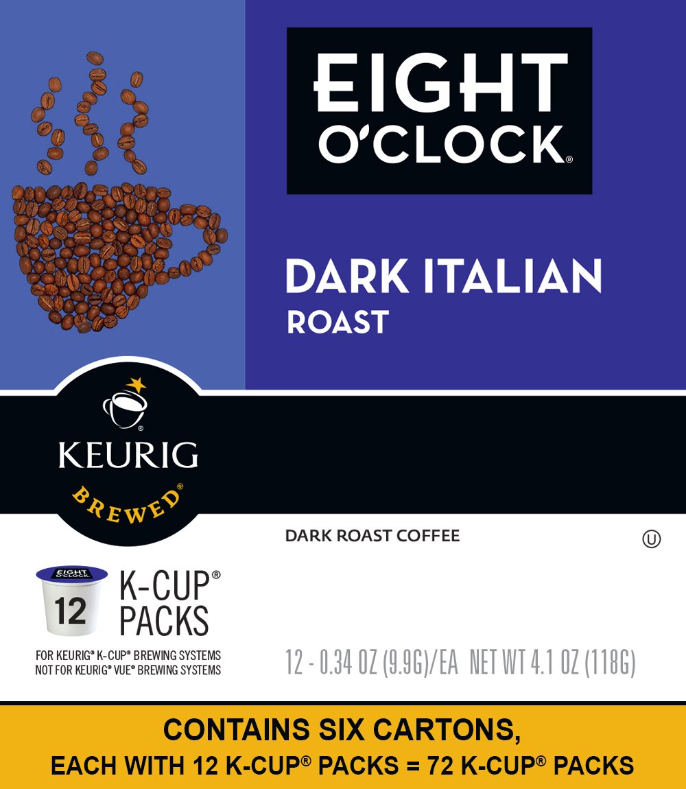 Eight O-Clock Coffee Dark Italian Roast. Keurig Single Serve K-Cup Pods. Dark Roast. 12 Count