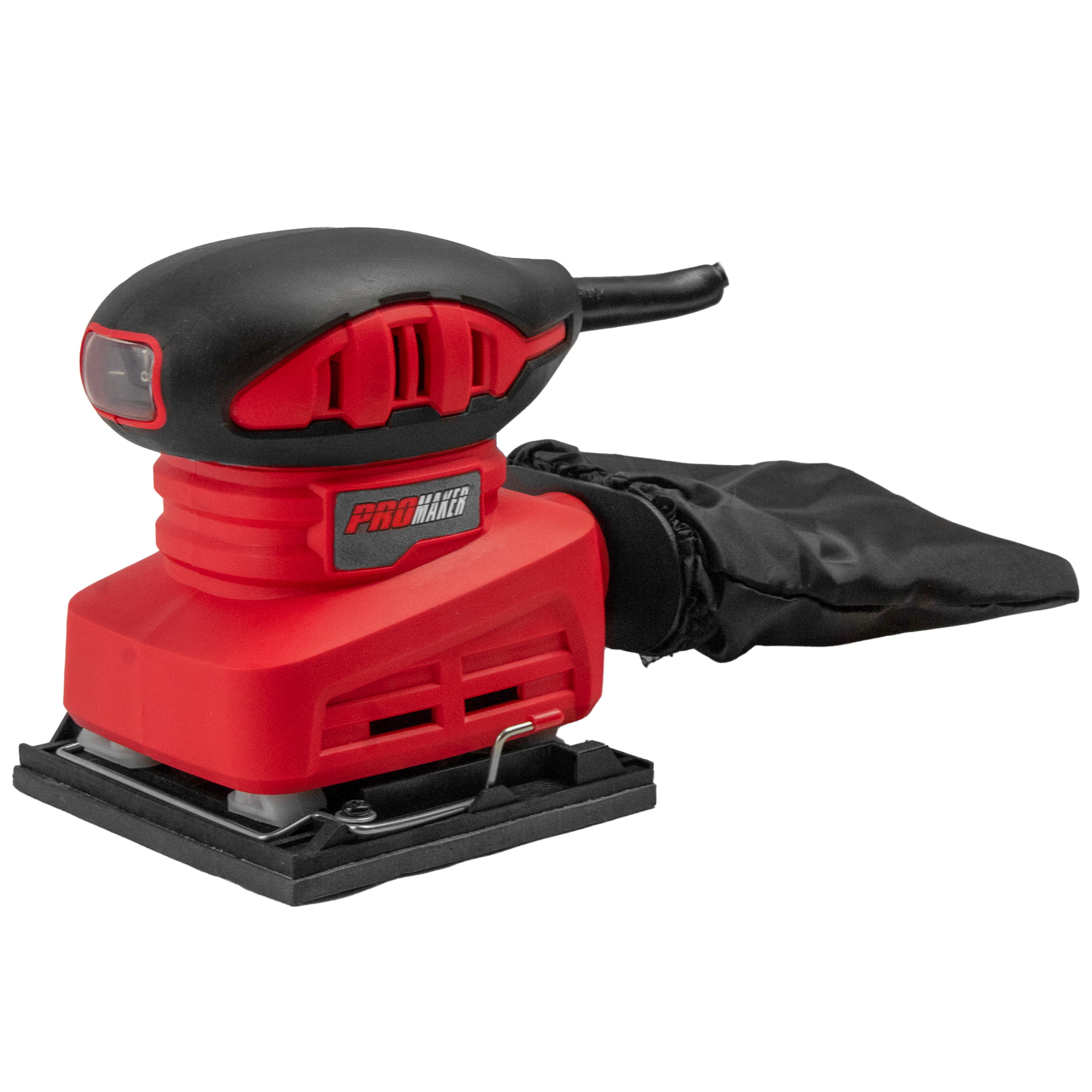 PROMAKER Palm Sander. 1/4 Sander with 1 pcs Sandpaper. 1.5 AMP. Hand sander with Dust Bag. 3000 OPM. Electric Sander for Woodworking. 180W. PRO-LO180