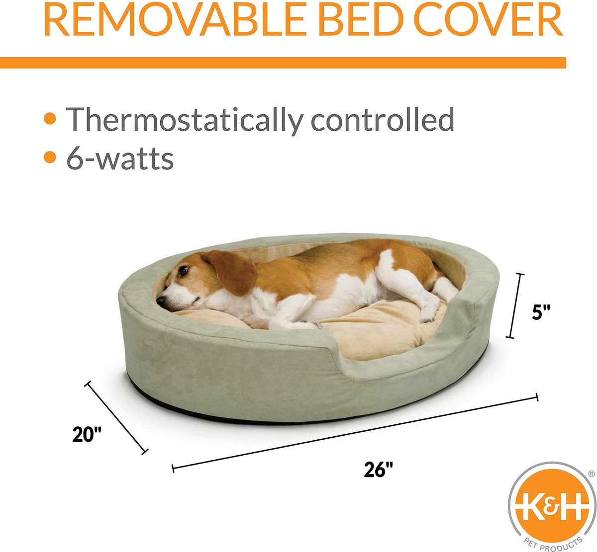 K&H Pet Products Thermo-Snuggly Sleeper Bolster Cat & Dog Bed. Sage