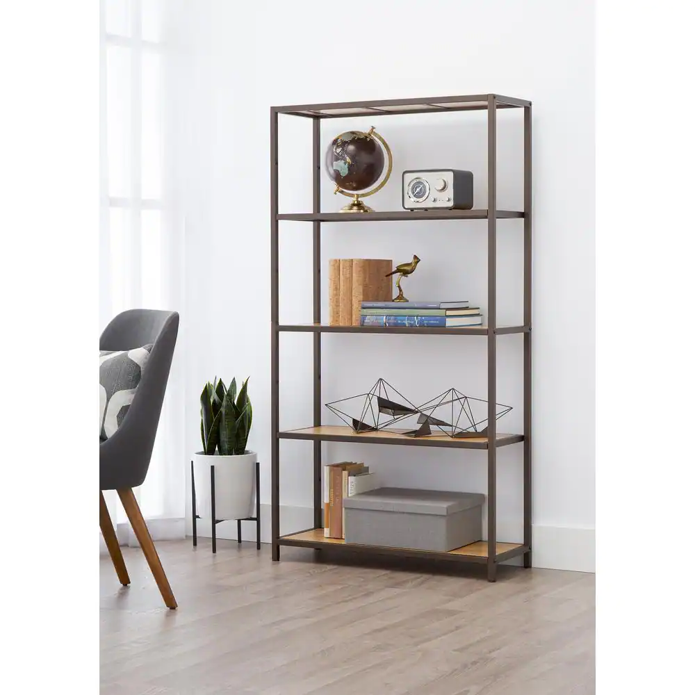 TRINITY Bronze Anthracite 5-Tier Steel Shelving Unit (32 in. W x 60 in. H x 12 in. D)