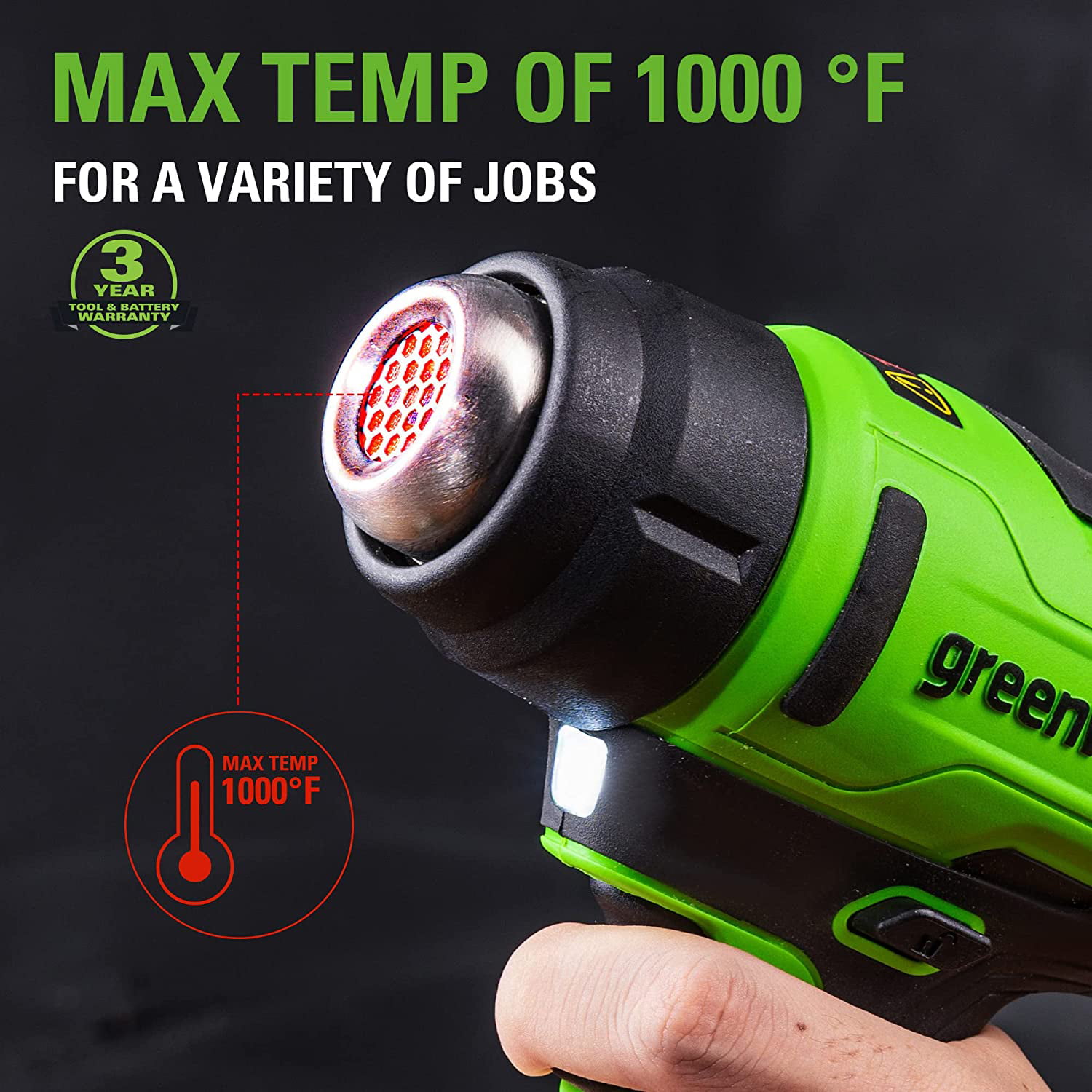 Greenworks 24V Cordless Heat Gun Kit. 4.0Ah Battery & Charger