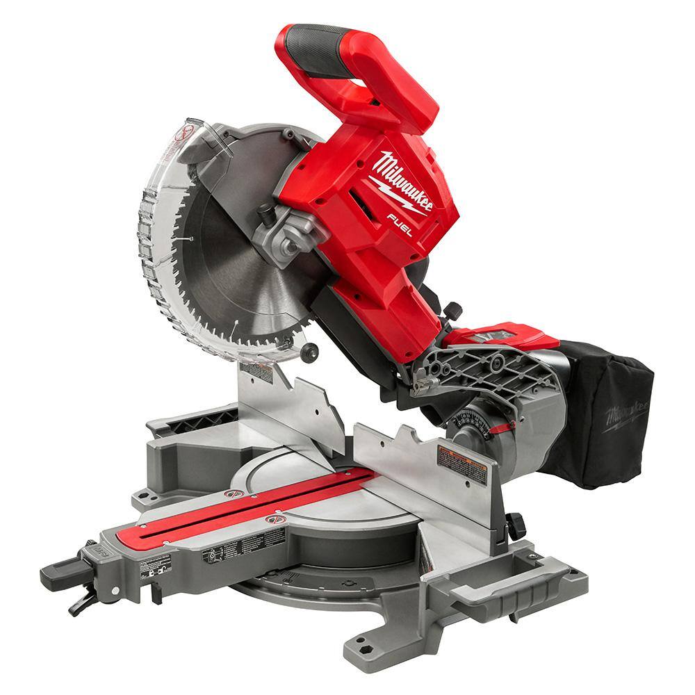 Milwaukee 2734-20-2746-20 M18 FUEL 18V Lithium-Ion Brushless 10 in. Cordless Dual Bevel Sliding Compound Miter Saw with 18-Gauge Brad Nailer