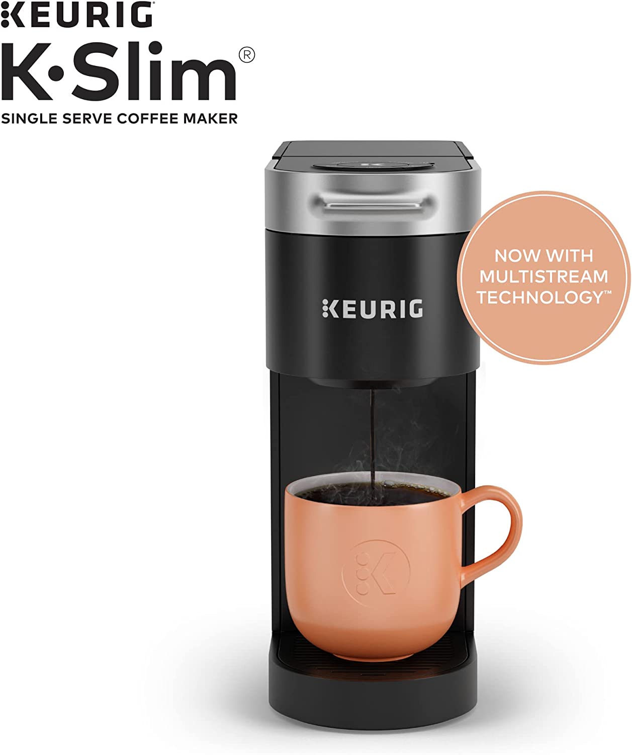 Keurig K- Slim Single Serve K-Cup Pod Coffee Maker. Multistream Technology. Black