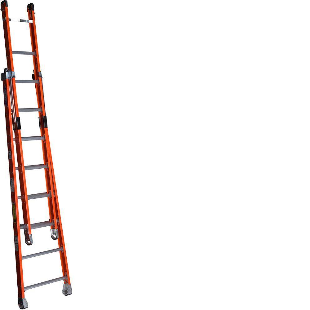 Werner 7808 16 ft. Fiberglass Combination Ladder with 375 lb. Load Capacity Type IAA Duty Rating